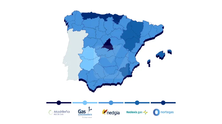 áreas de distribución de gas natural