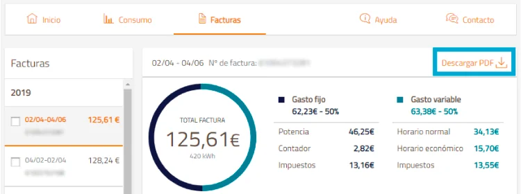 Descargar factura online de Repsol