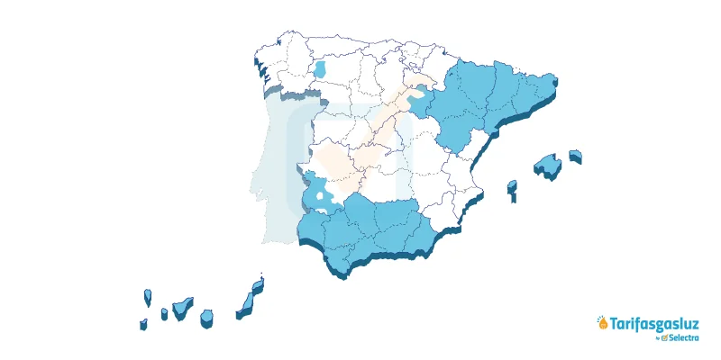 Mapa de distribución eléctrica de Endesa